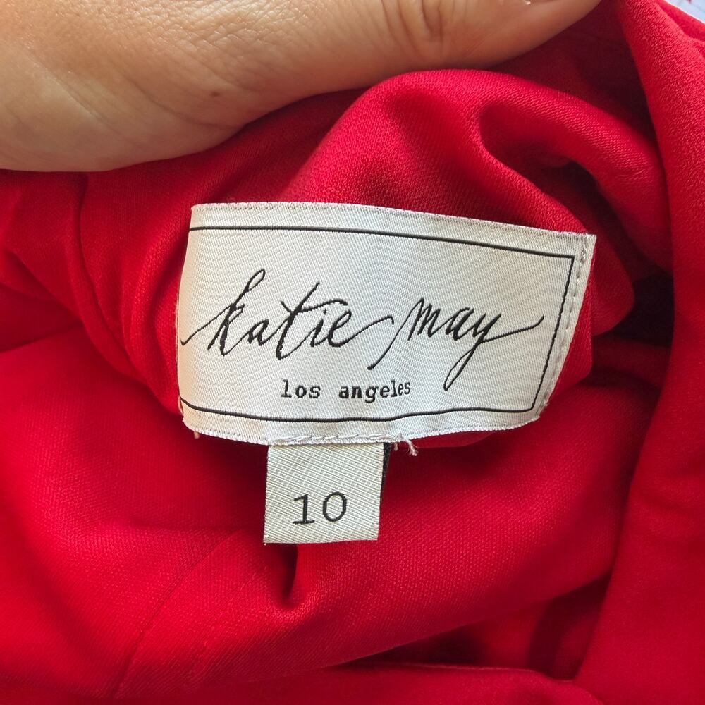 Katie May Mary Kate Red Strapless Cowl Back Gown Size 10 - Picture 5 of 7